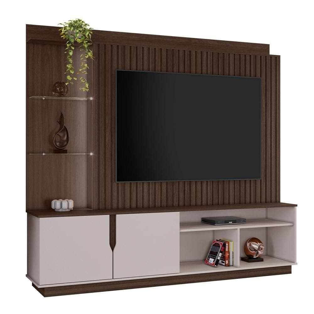 Home Amparo Para Tv Até 60 Café Off White Jcm