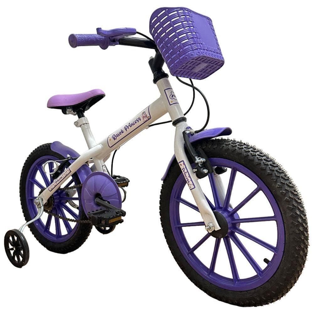 Bicicleta Aro 16 Infantil Com Rodinhas E Buzina 3 A 7 Anos Meninos Meninas Roxo