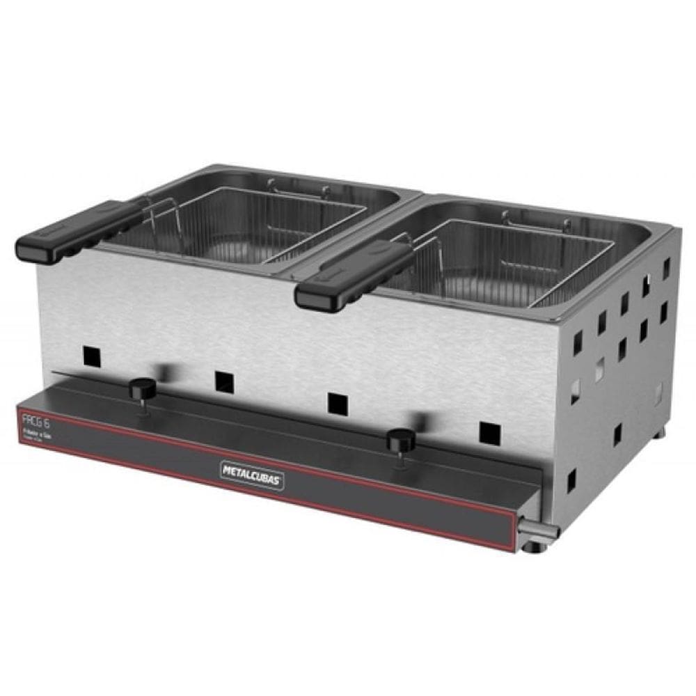 Fritadeira Comercial A Gás Metalcubas Frcg6 Ap 2 Cubas 6L