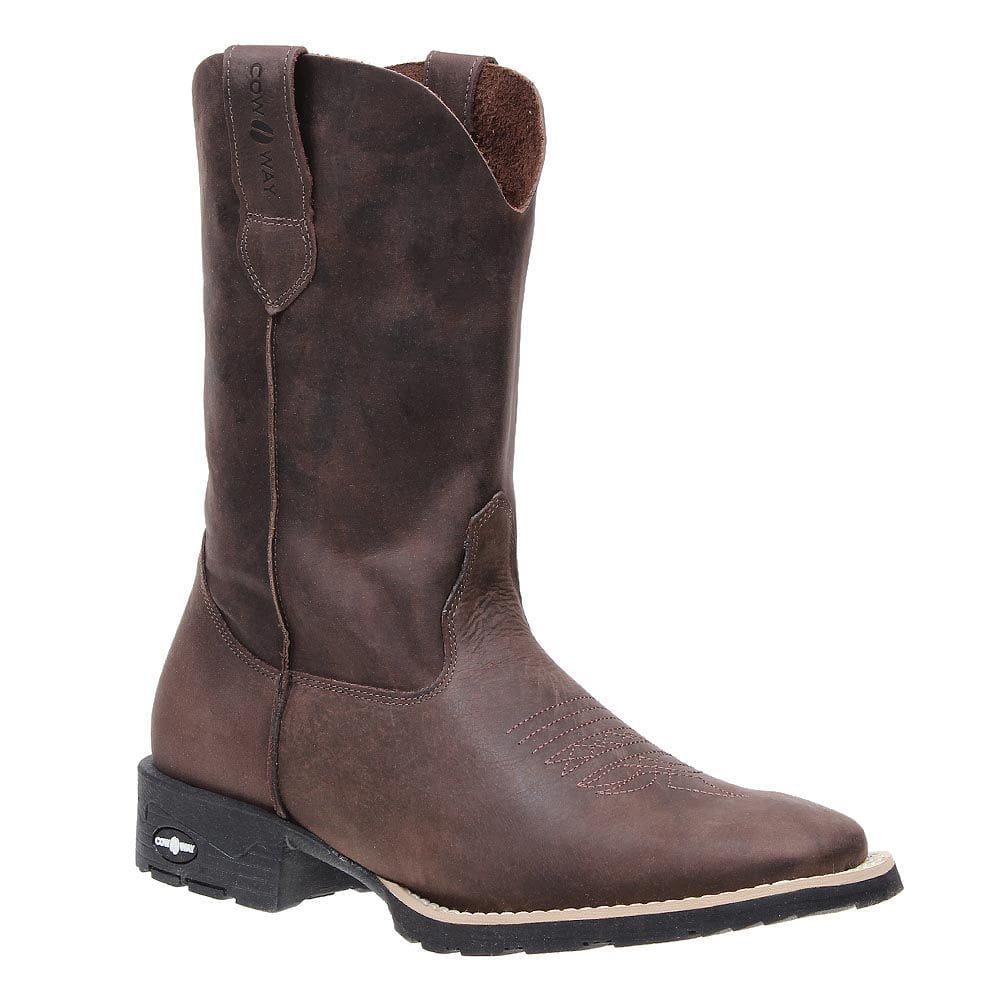 Bota Masculina Country Bico Quadrado Café Cow Way 29488