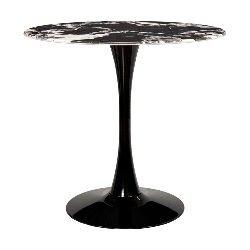 Mesa Saarinen Tulipa Redonda Mármore Artificial 80cm Preto