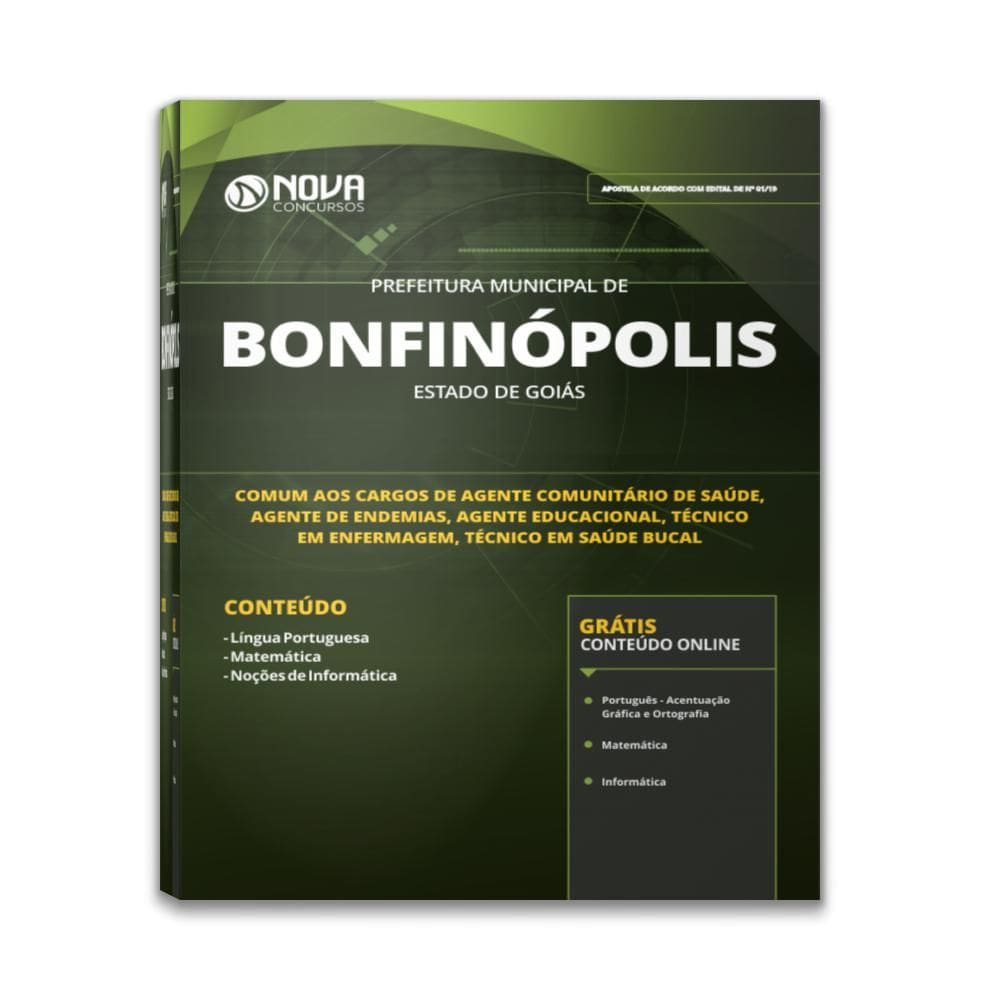 Apostila Bonfinópolis Go 2019 Comum Cargos De Nível Médio