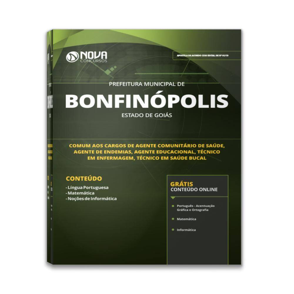 Apostila Bonfinópolis Go 2019 Comum Cargos De Nível Médio