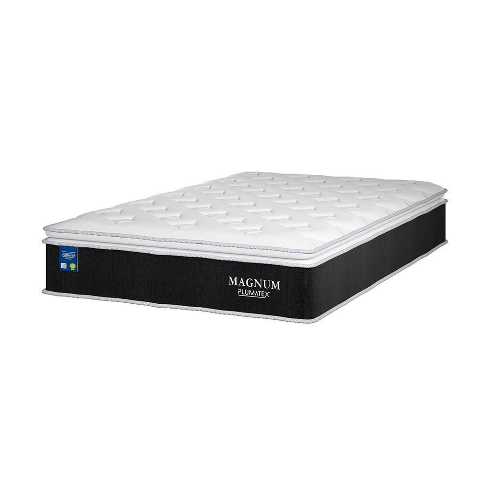 Cama Box Baú Cinza E Colchão Magnum Molas Ensacadas Queen Plumatex
