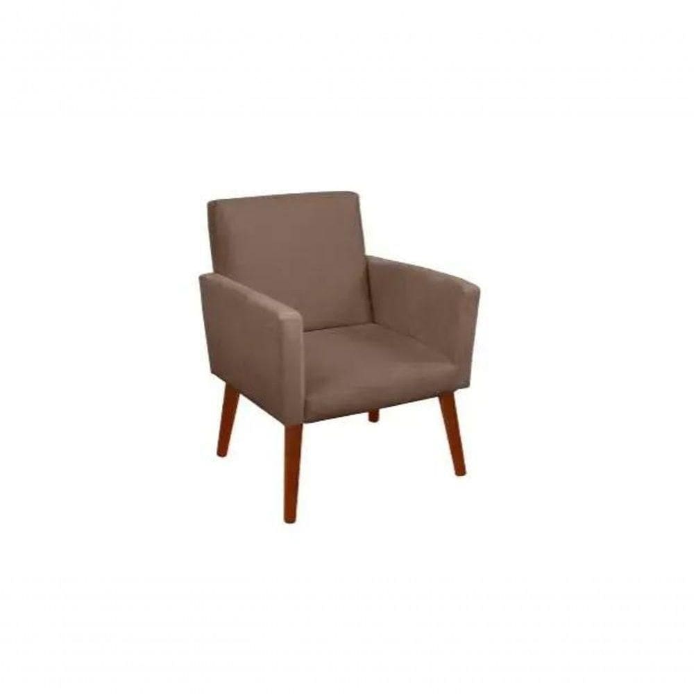 Cadeira Poltrona Estofada Luxo Decorativa Sala De Jantar Mesa Quarto Capuccino