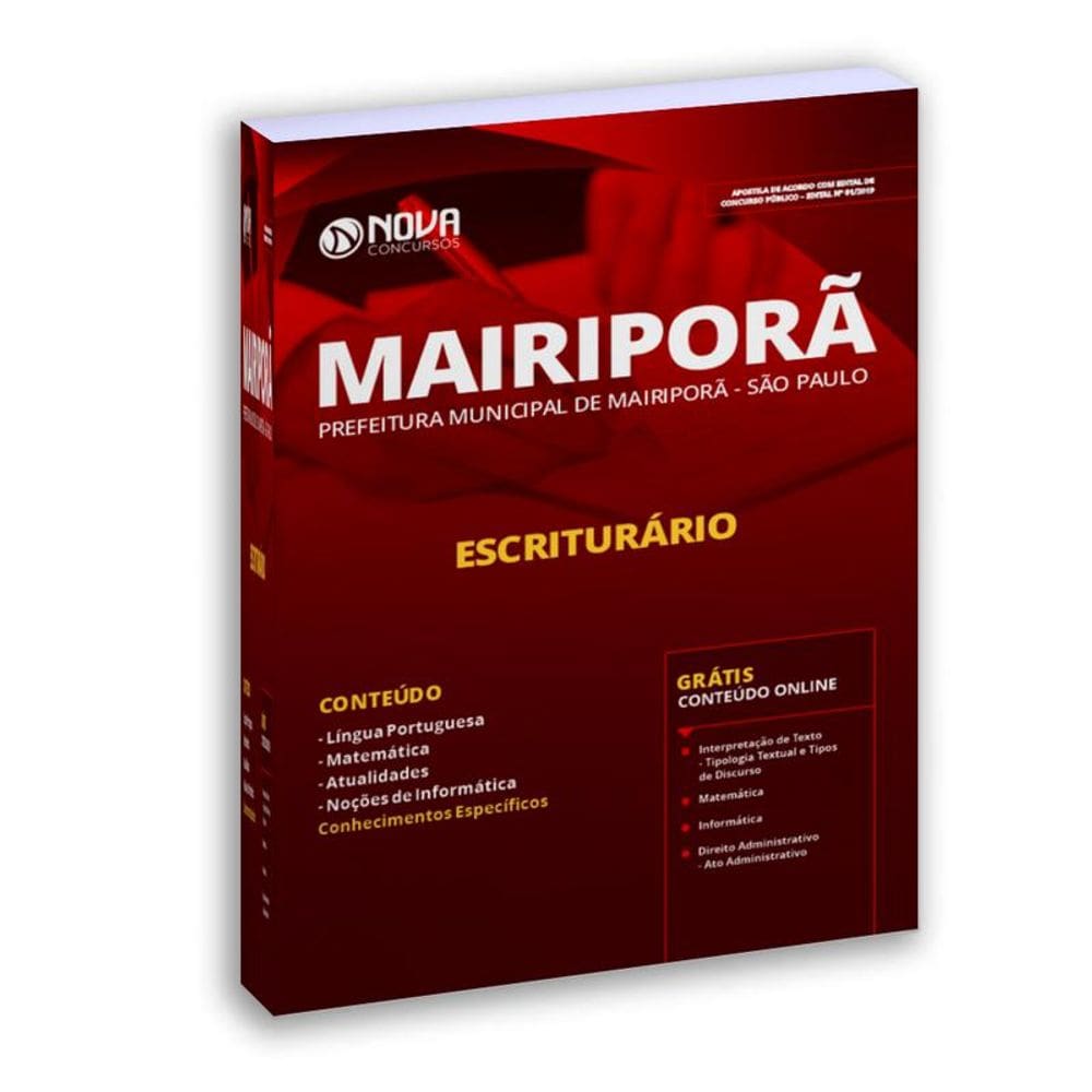 Mairiporã  Sp 2019  Escriturário