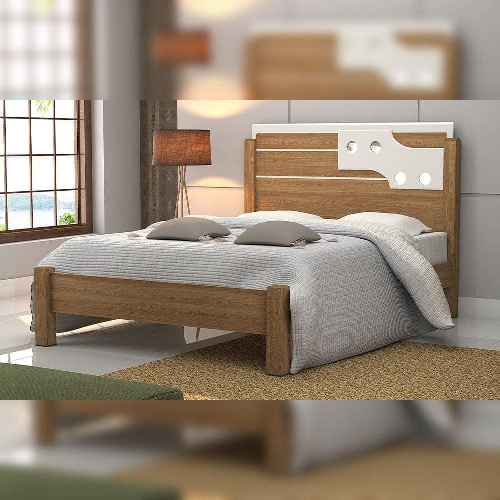 Cama Luiza Solt, Freijó-off White - Vitamov