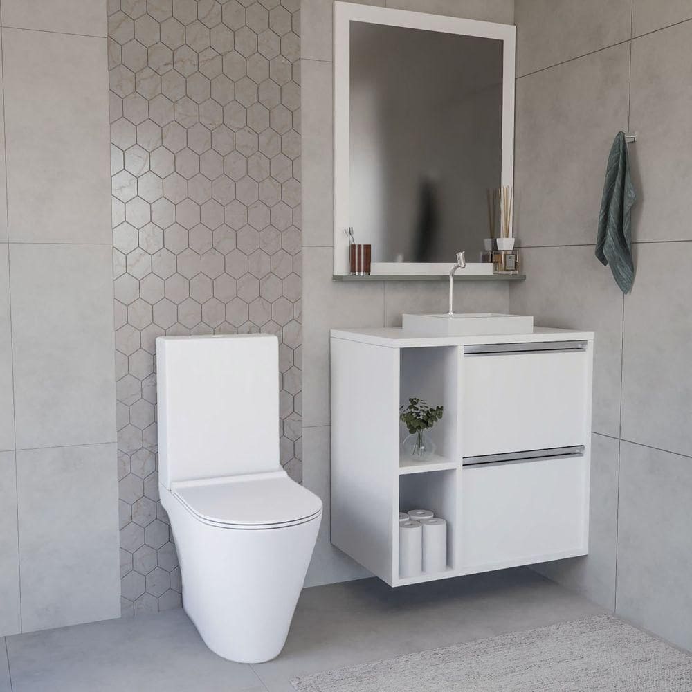 Conjunto Gabinete E Espelhiera Plena Compact 60cm Branco