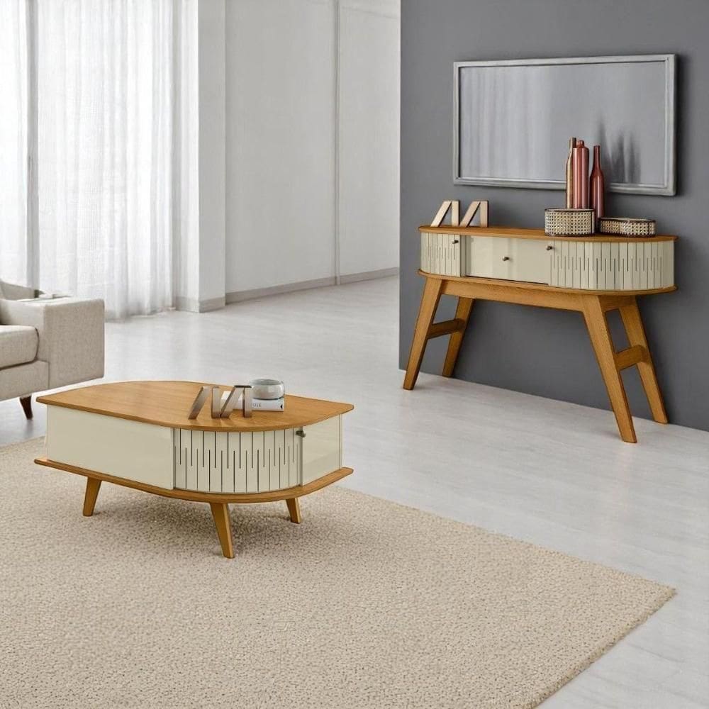 Conjunto Estoril E Mesa De Centro Indianapolis Cumaru-opala