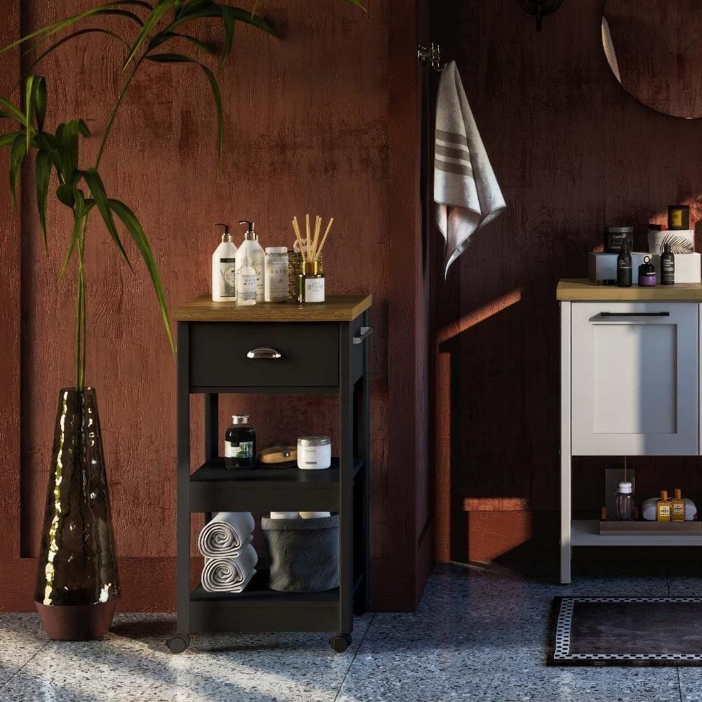 Gabinete Banheiro Ditália Ba-130 Preto