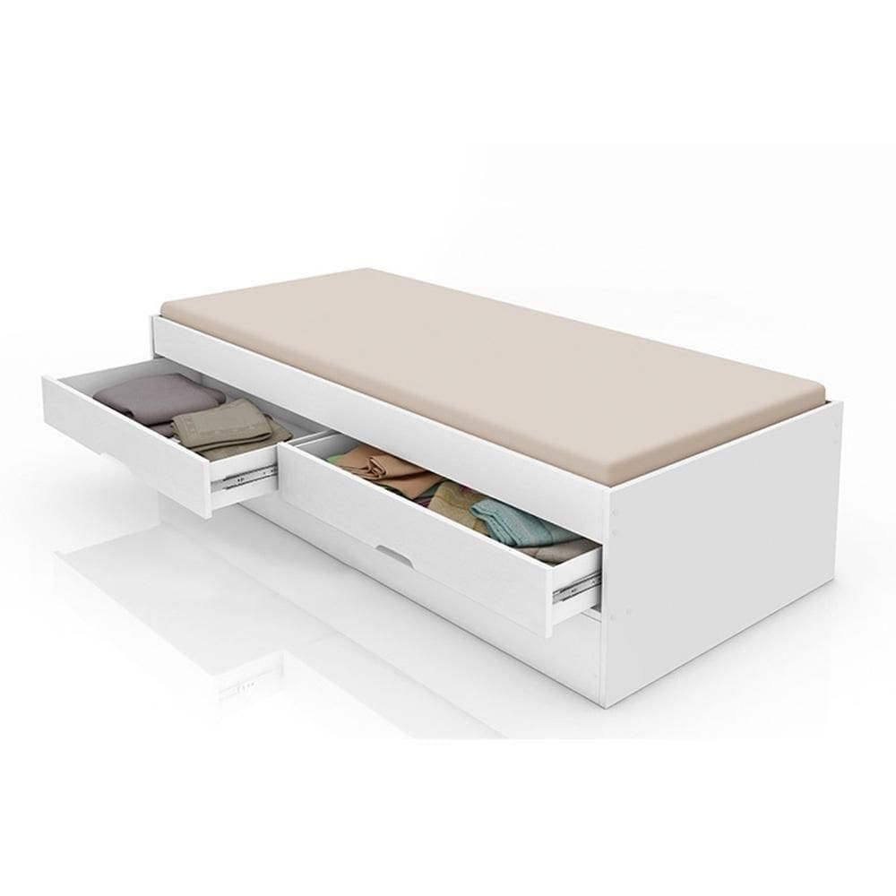 Bicama Bari Branco Com Colchões Gabrielli