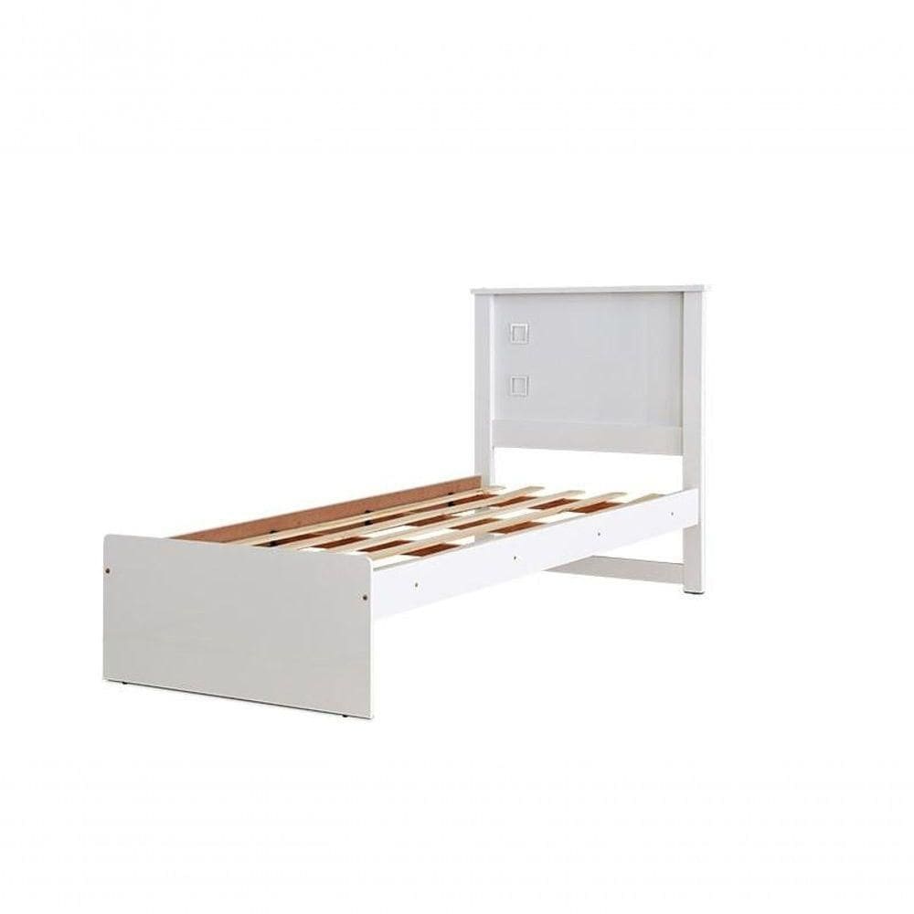 Cama Solteiro Barcelona Branco E Preto - Tebarrot