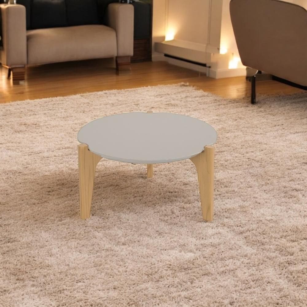 Mesa De Centro Florida 55cm P- Decoração E Utilidades - Off White Perolizado-freijo