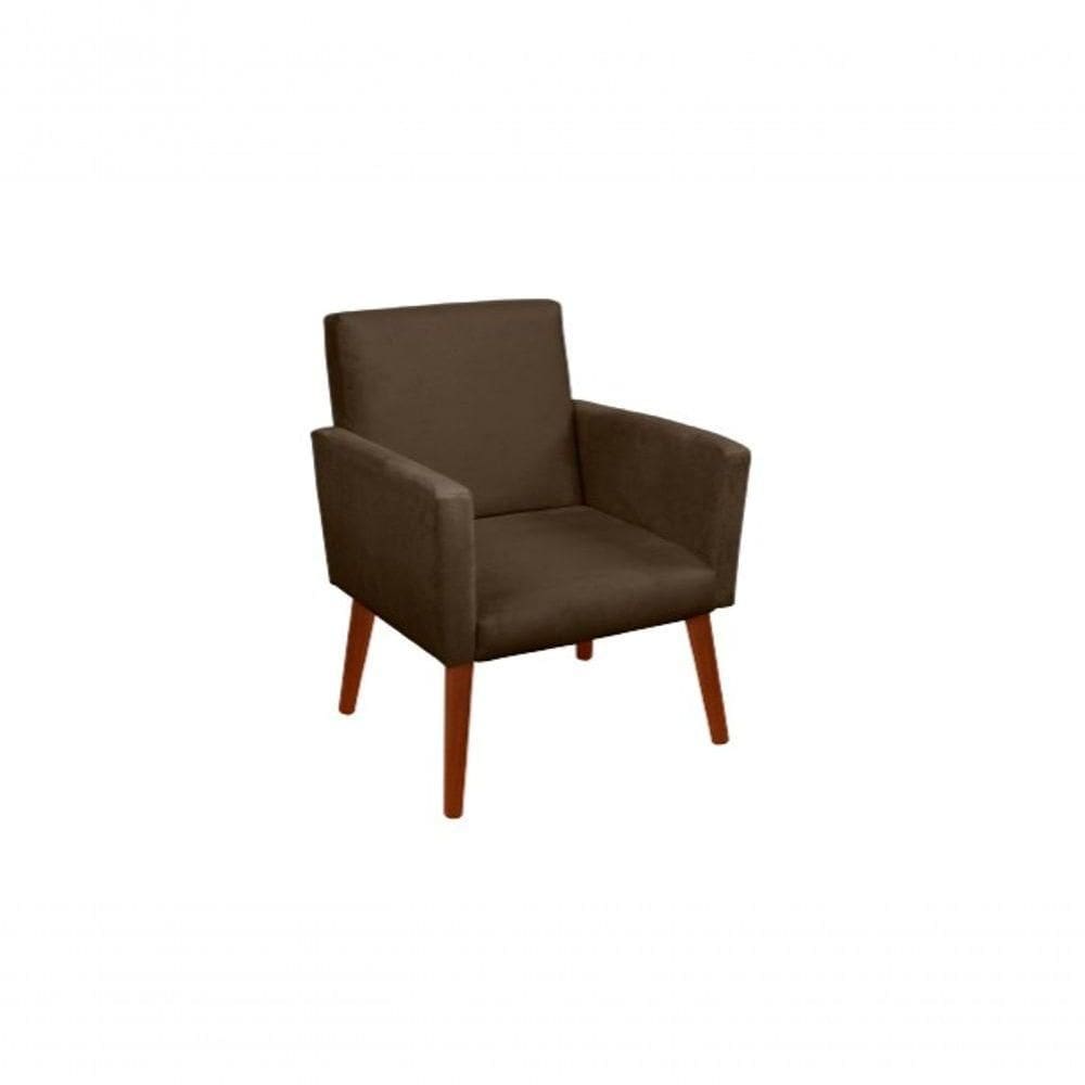 Cadeira Poltrona Estofada Luxo Decorativa Sala De Jantar Mesa Quarto Marrom