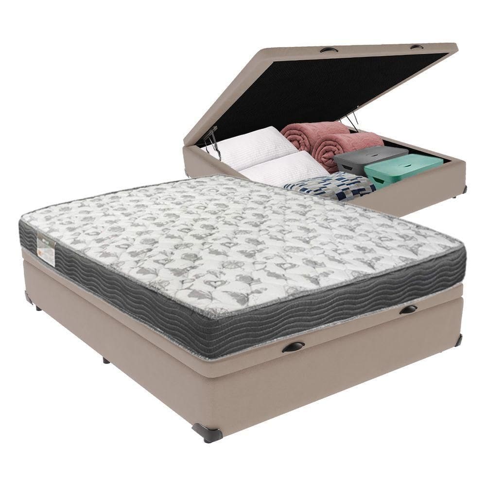 Cama Box Com Baú Ortobom Iso100 Bege D33 Bege