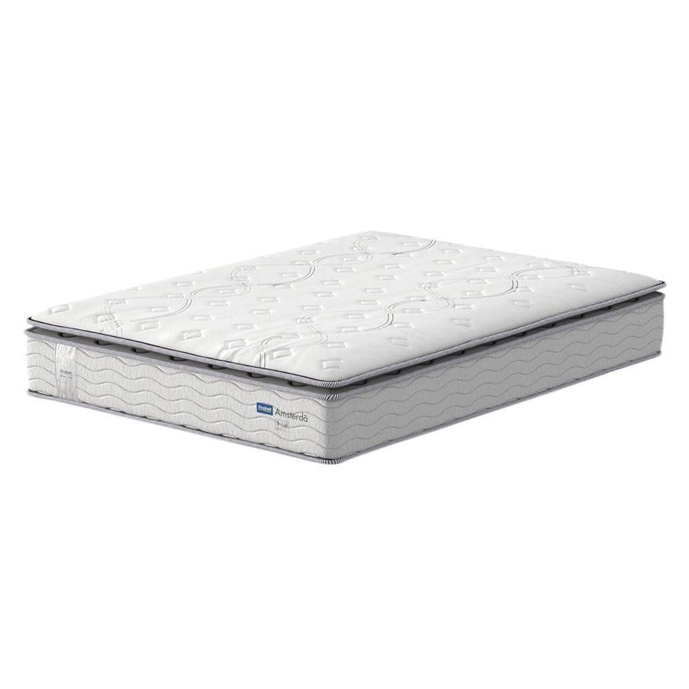 Cama Box Baú Marrom E Colchão Amsterdã Molas Ensacadas Queen Probel