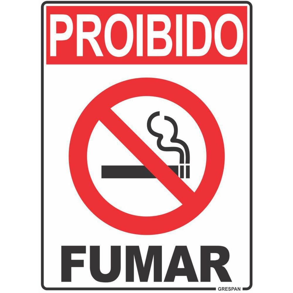 Placa De Sinalização Proibido Fumar 15X20Cm.