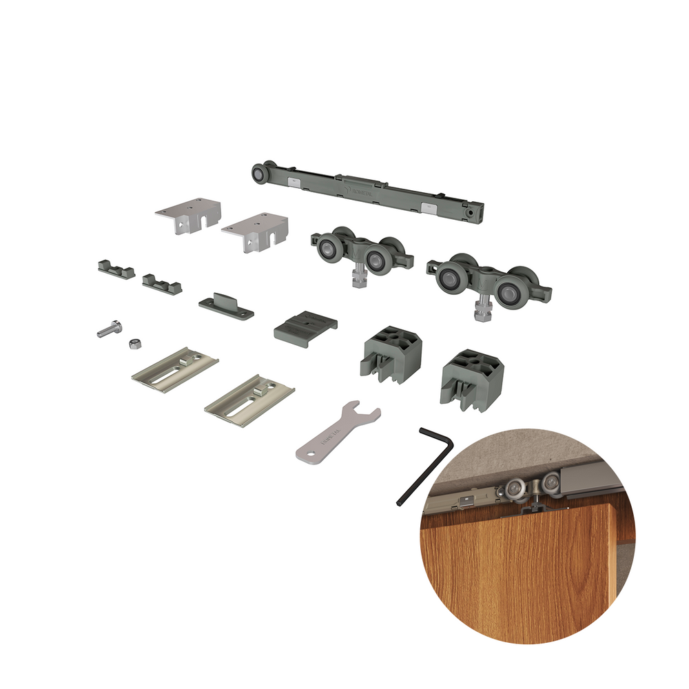 Sistema Porta Correr Ro-7503v Rometal Fixa Topo E Lateral Amortecimento 15-80kg