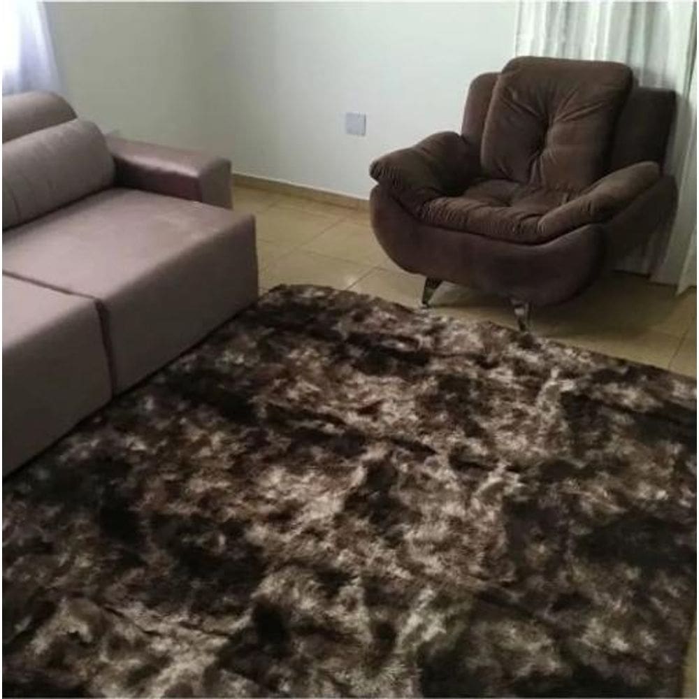 Tapete Macio Felpuda 0,60 X 2,00M Tabaco Mesclado Shaggy