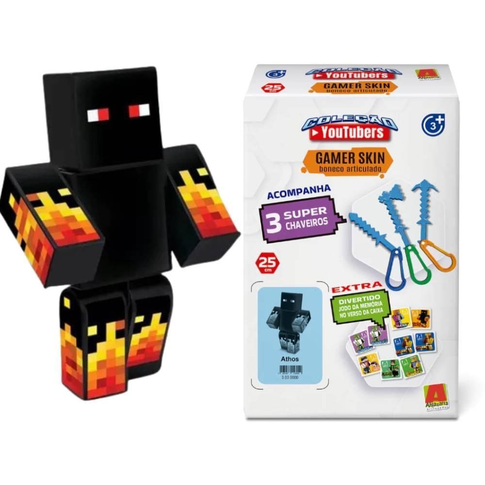 Kit Boneco Athos Chaveiros 25 Cm Streamers Gamer Coleção