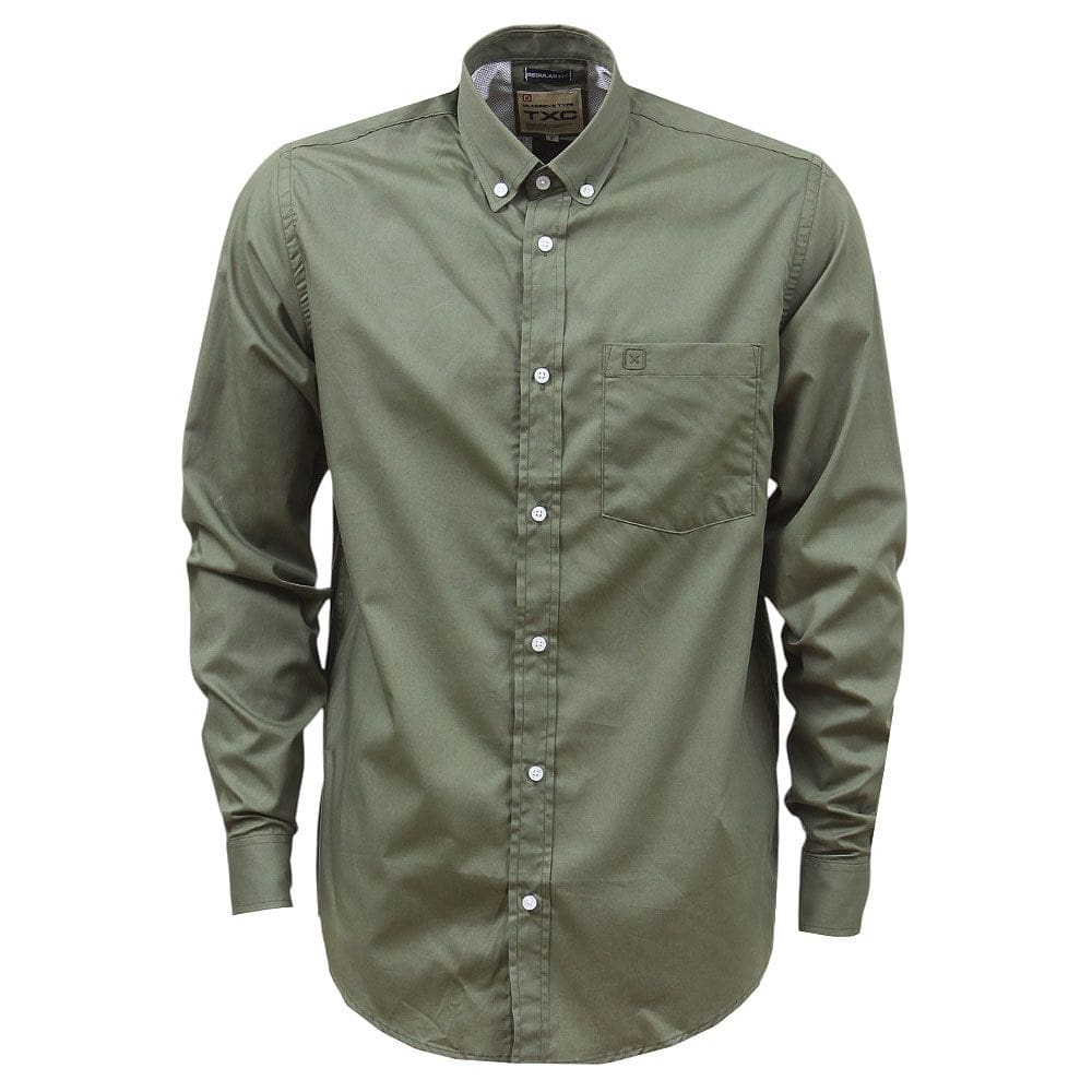 Camisa Verde Manga Longa Masculina Lisa TXC 38264