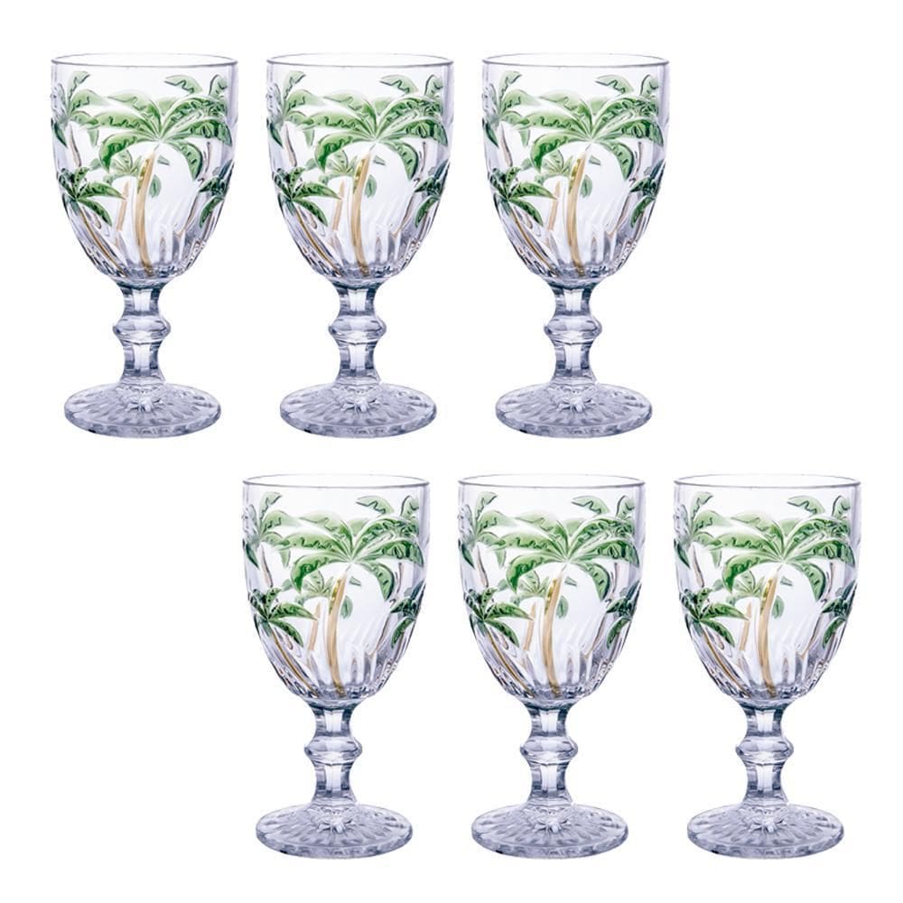 Jogo De Taças Água Palm Tree Colors 260Ml Class Home 6 Peças