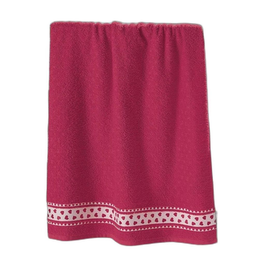 Toalha De Banho Dohler Faixa - Coracao Vinho