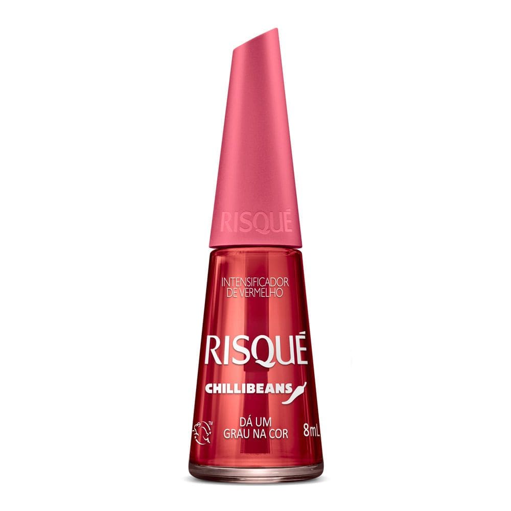 Esmalte Risqué Chilli Beans Intensificador de Vermelho Cor Dá Um Grau na Cor 8ml