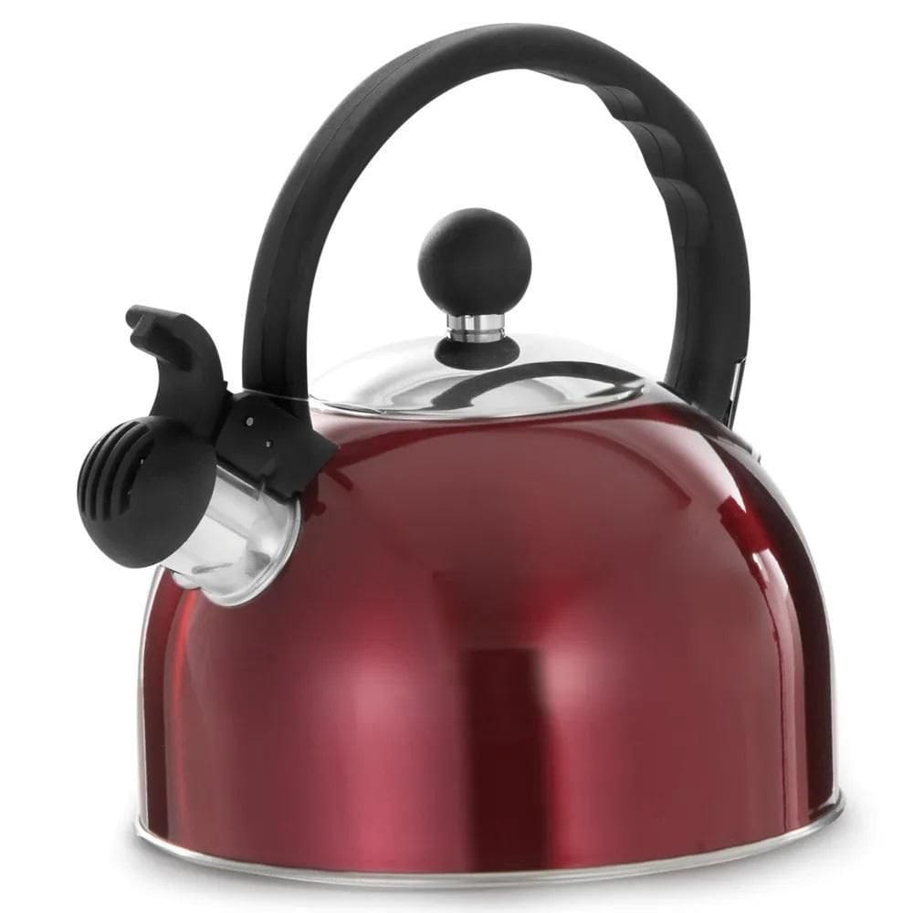 Chaleira Inox Com Apito 2 Litros Vermelha