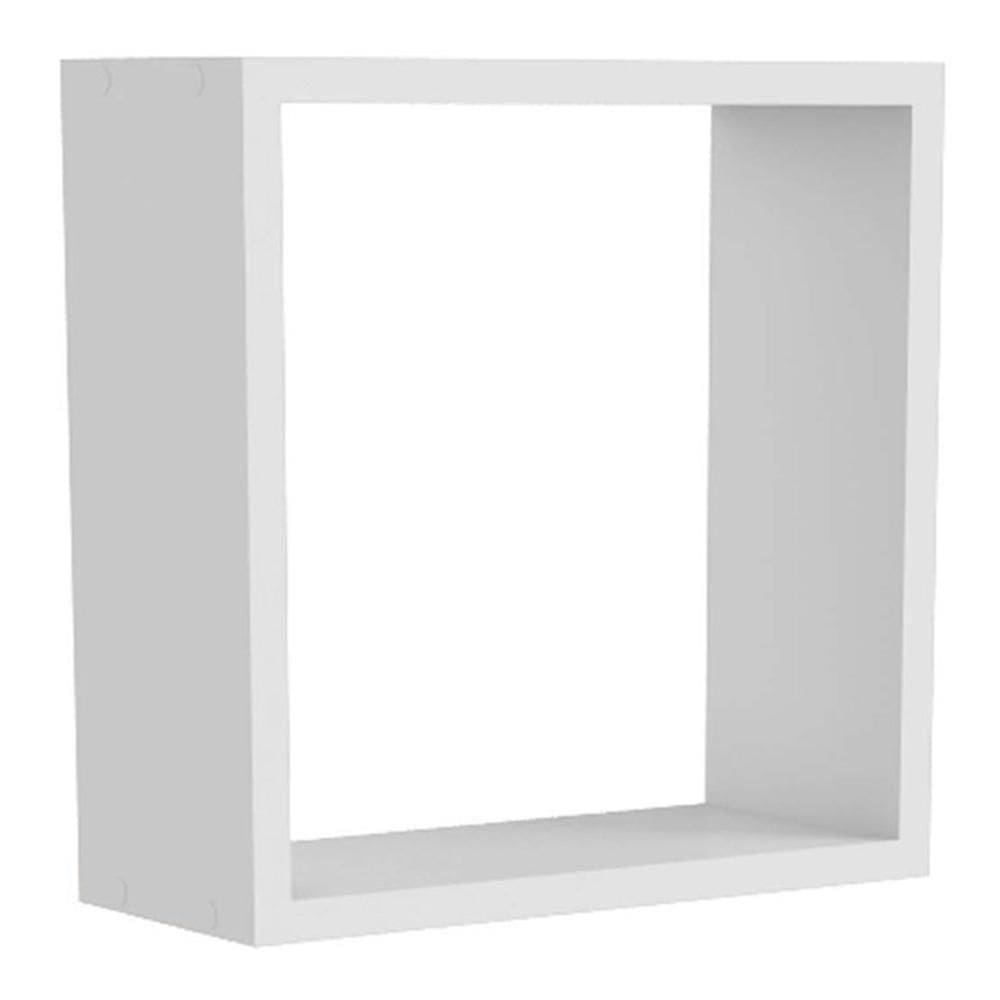 Nicho Quadrado Decorativo 30cm Branco Brilho - Móveis Peroba Branco Brilho