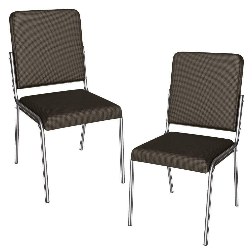 Kit 2 Cadeiras Cromada Sala Jantar 2C129CR Corino Kappesberg Marrom