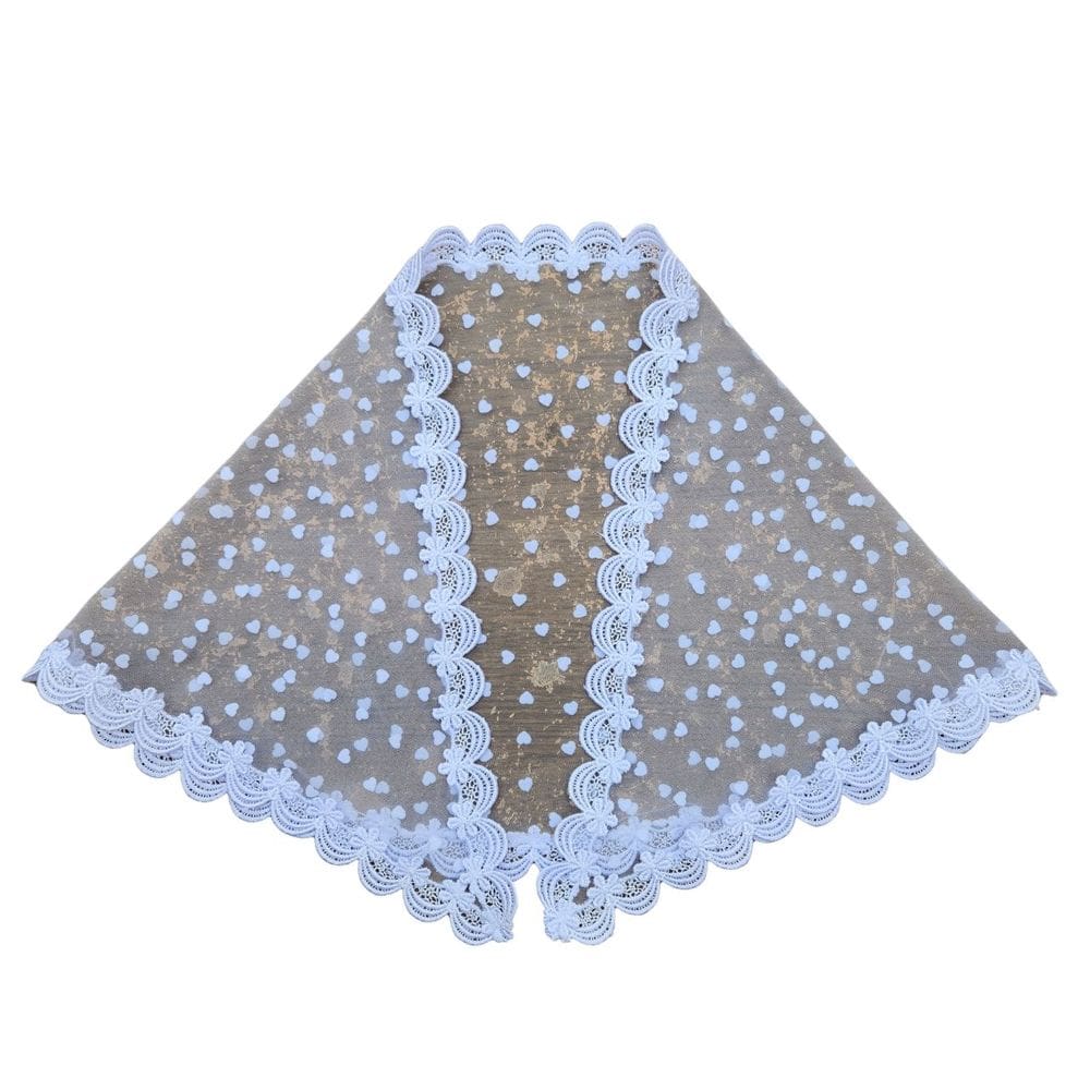 Véu CCB Bebê Tule Poá Coração 0 a 3 Anos