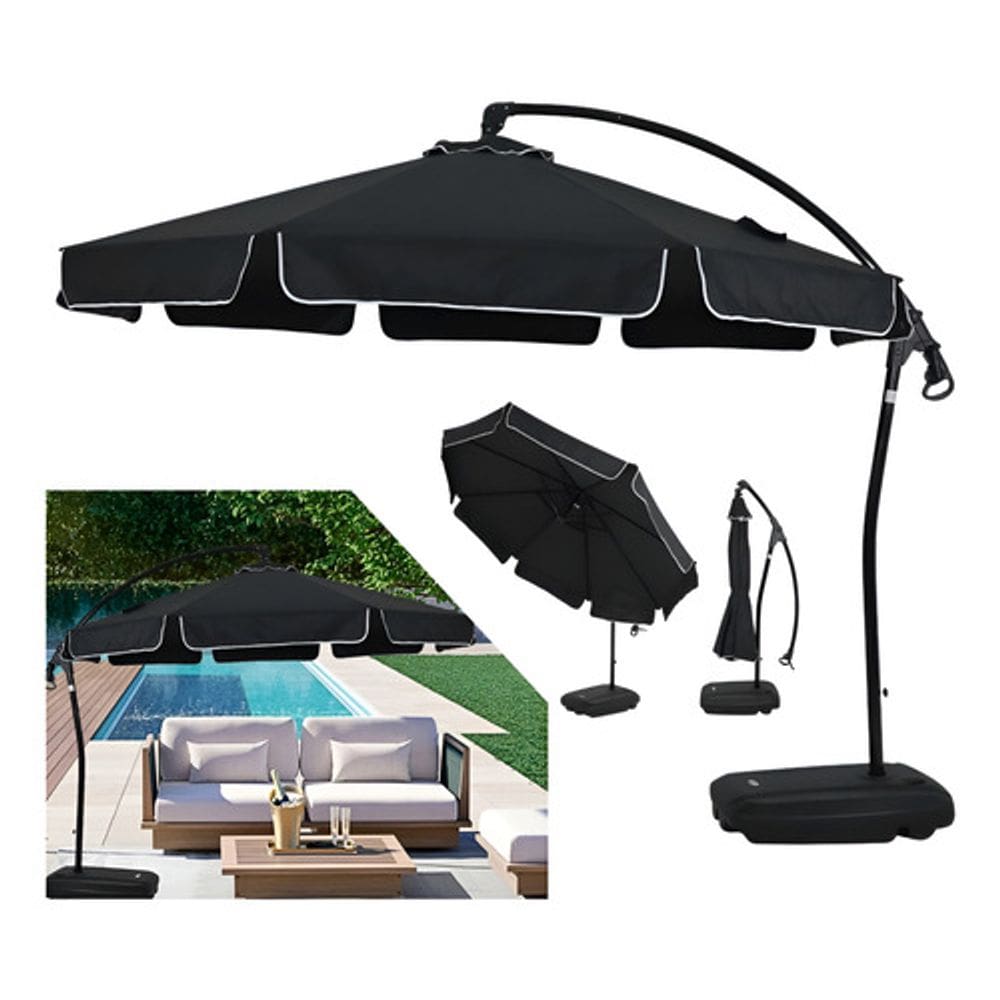 Ombrelone Búzios Bel Preto 3m Alumínio + Base Com Rodinhas