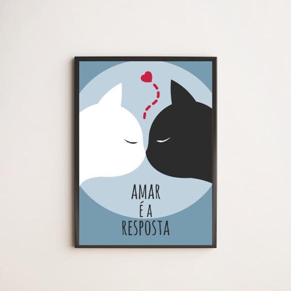 Quadro Decorativo Amar É A Resposta 24X18Cm