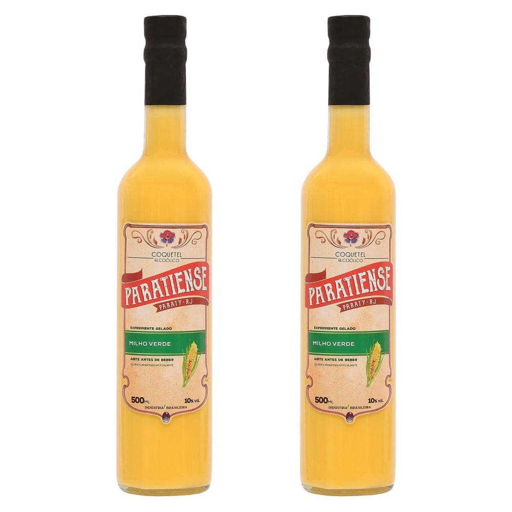 Kit 2 Licores De Milho Paratiense 500 Ml