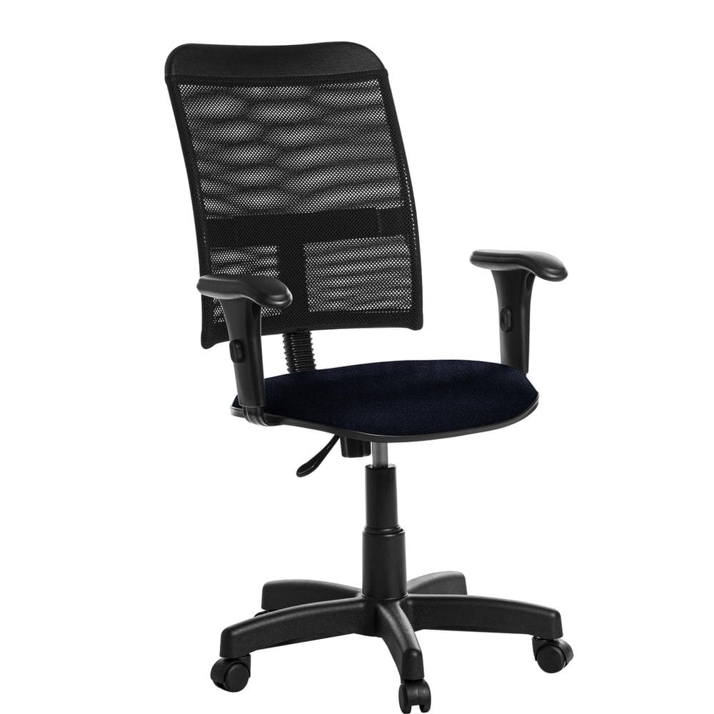 Cadeira Giratória Mesh com Braço - Azul Marinho