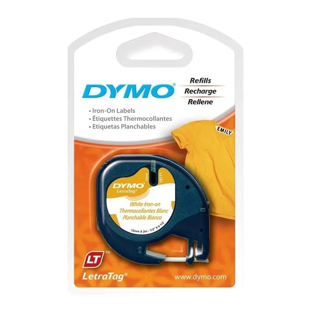 Fita Para Tecido Rotulador Dymo Letratag 12Mm Termoadesiva