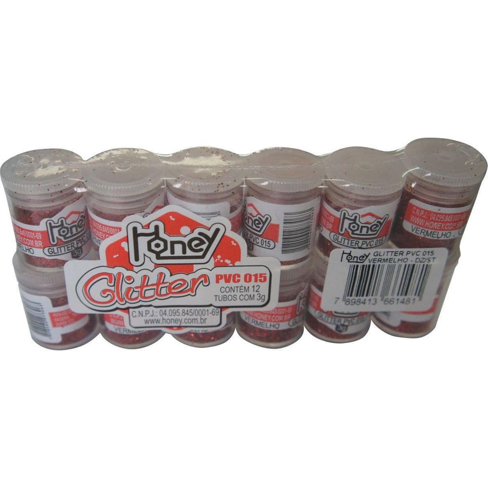 Glitter Pvc Vermelho Potes 3G