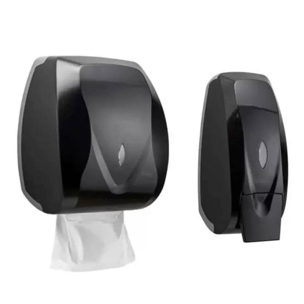 Kit Toalheiro Premisse Velox 2/3 Dobras Dark + Saboneteira