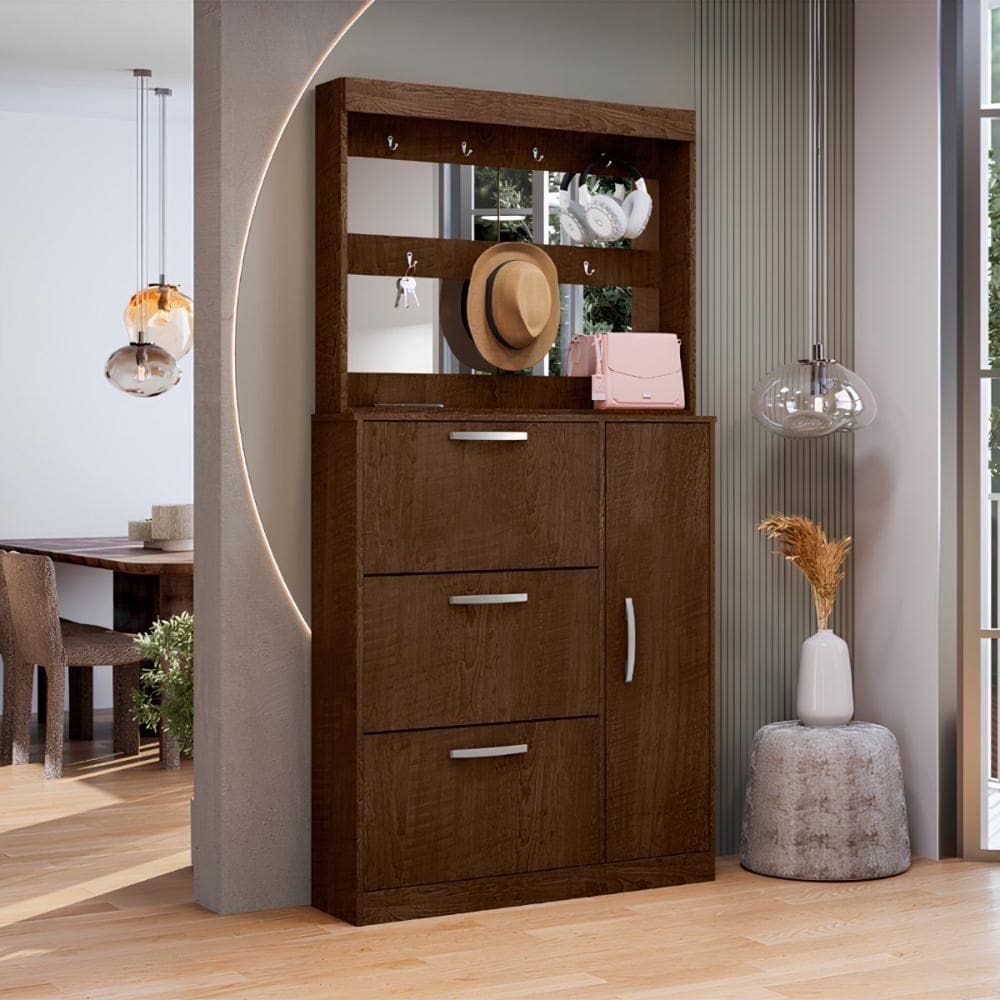 Sapateira Com Espelheira Porta-objetos Manu Malbec