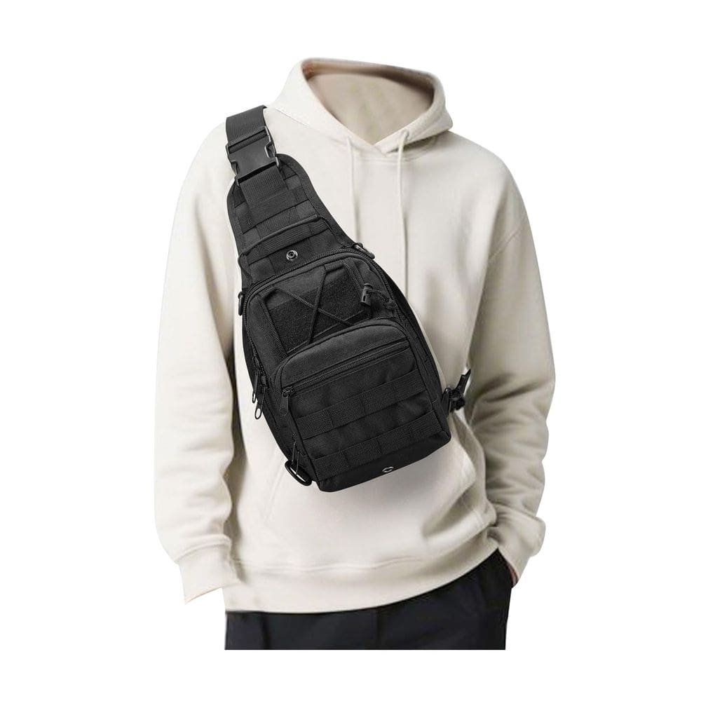 Mochila Sling Bag SEAFEW pequena preta impermeável para homens