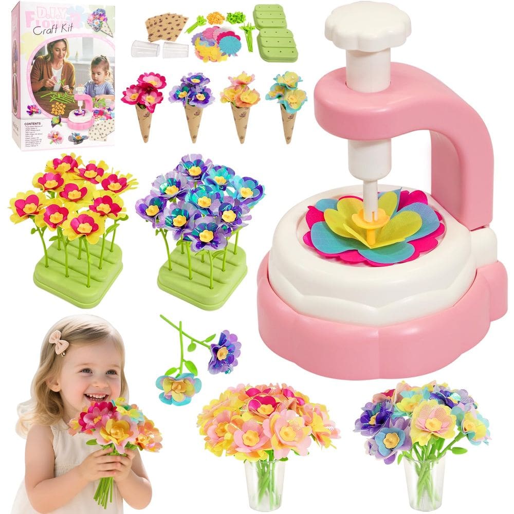 Buquês de flores em tecido Craft Kit WKYCOE para crianças de 4 a 9 anos