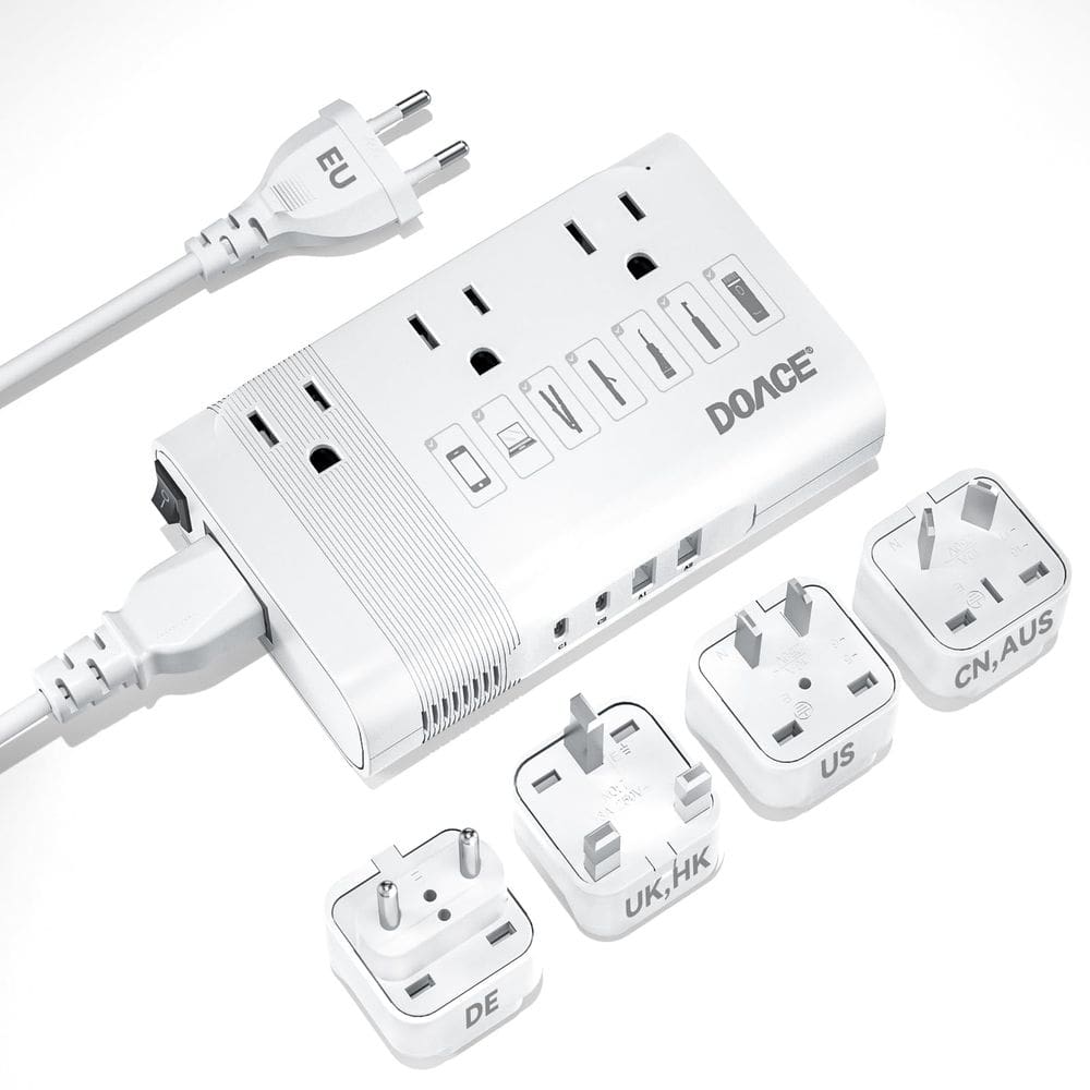Conversor de tensão DOACE 350W 220V a 110V para viagens pela Europa