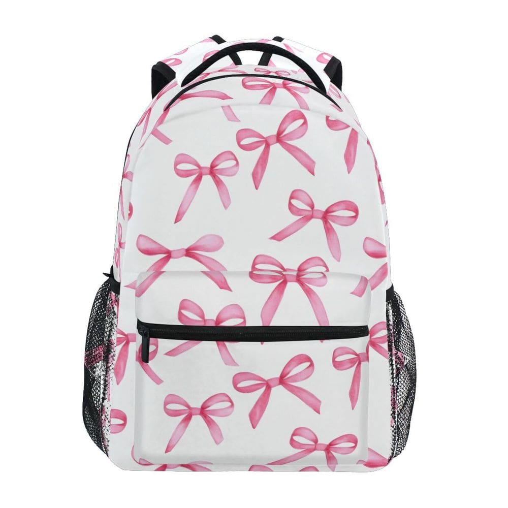 Mochila ALAZA Pink Bows para crianças e adolescentes, bolsa de livros 40cm