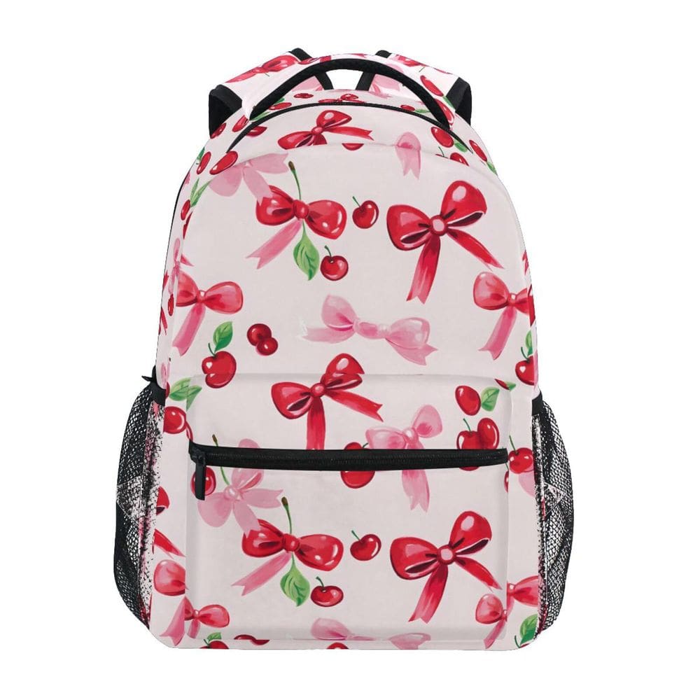 Mochila ALAZA Cherries Red Bows Kids School 40 cm para meninas e adolescentes