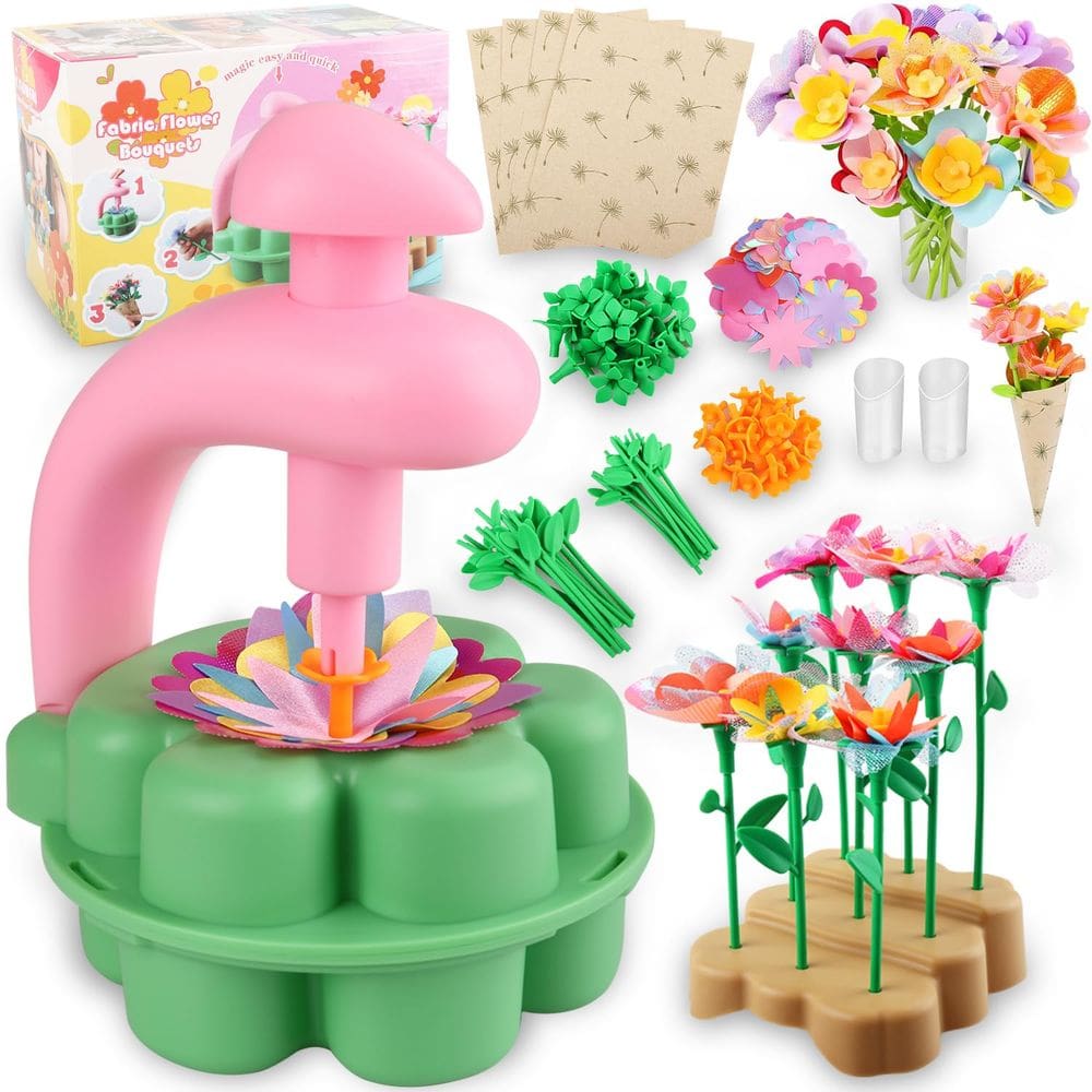 Kit de artesanato: buquês de flores em tecido INKZOO para crianças de 4 anos ou mais