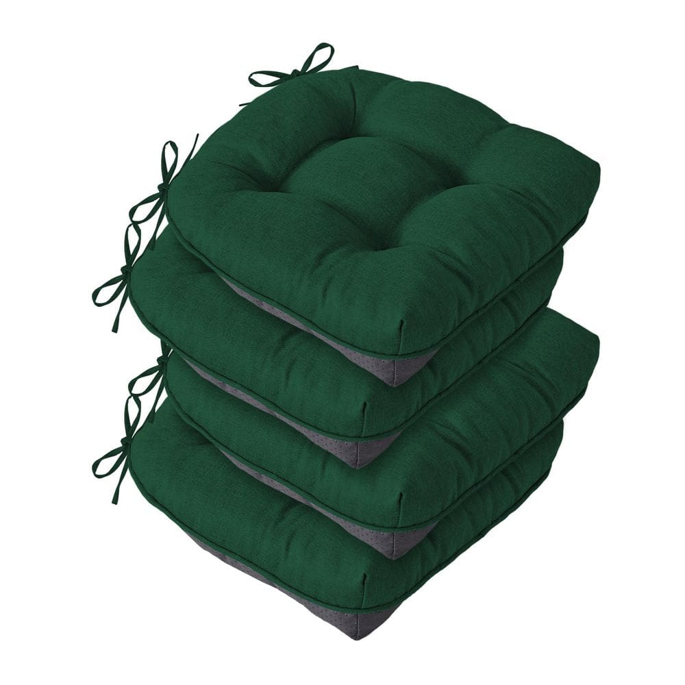 Conjunto de 4 almofadas de cadeira IASEAHK para cadeiras de jantar, verde escuro
