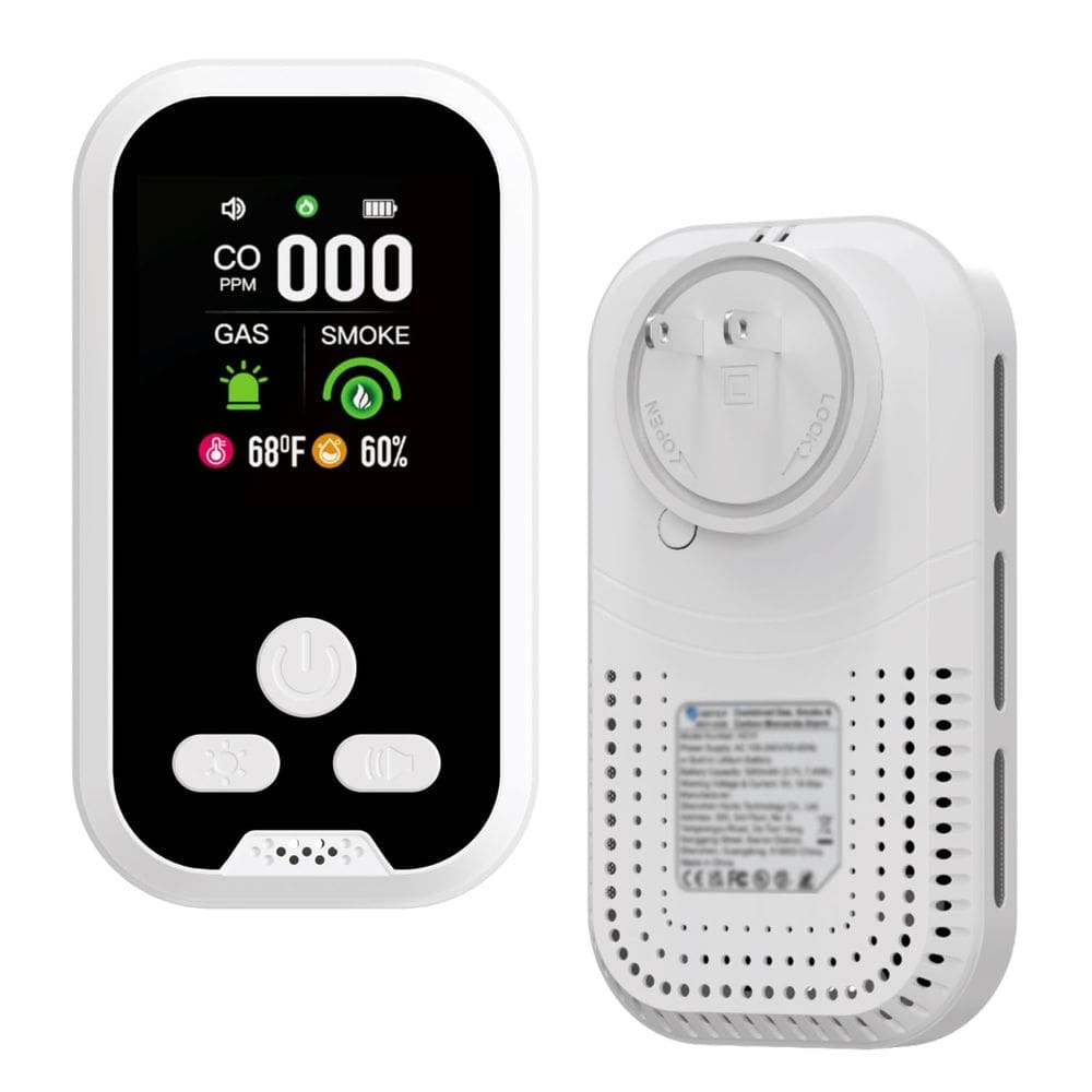 Detector de monóxido de carbono IQYEF 5 em 1 com alarme de fumaça e gás