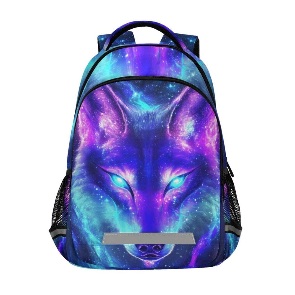 Mochila WEVIBOFU Blue Purple Galaxy Wolf para crianças de 6 a 12 anos