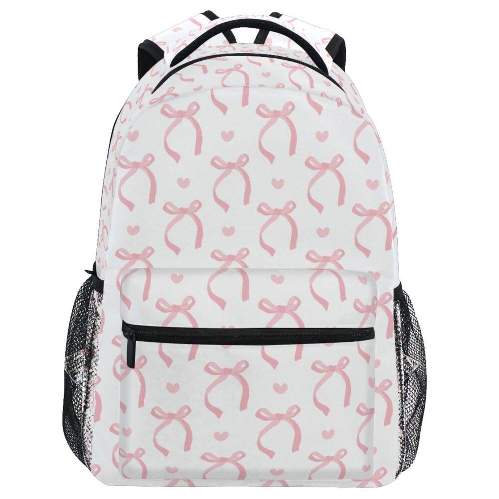 Mochila Wamika Pink Bow Girls Cute Heart Ribbon School